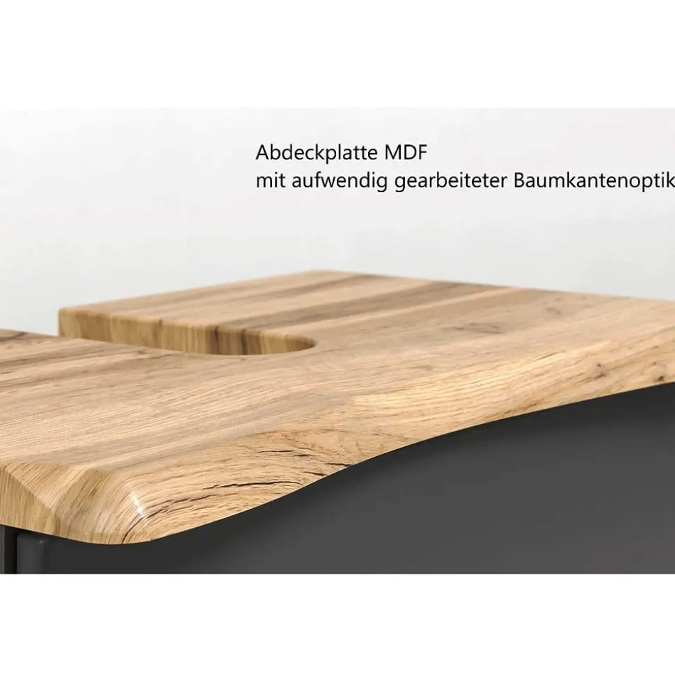 Badmöbel Set Dunkelgrau Pegruan