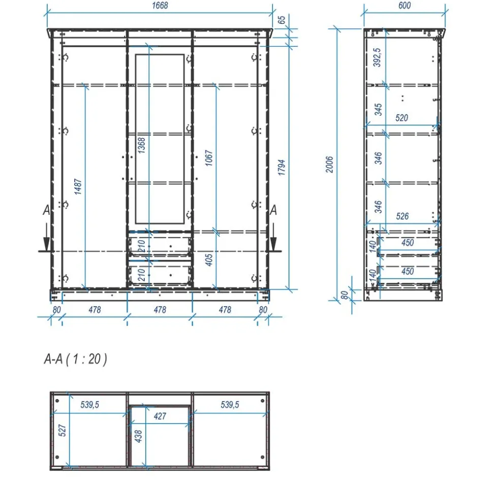 Drehtürenschrank Flurencina