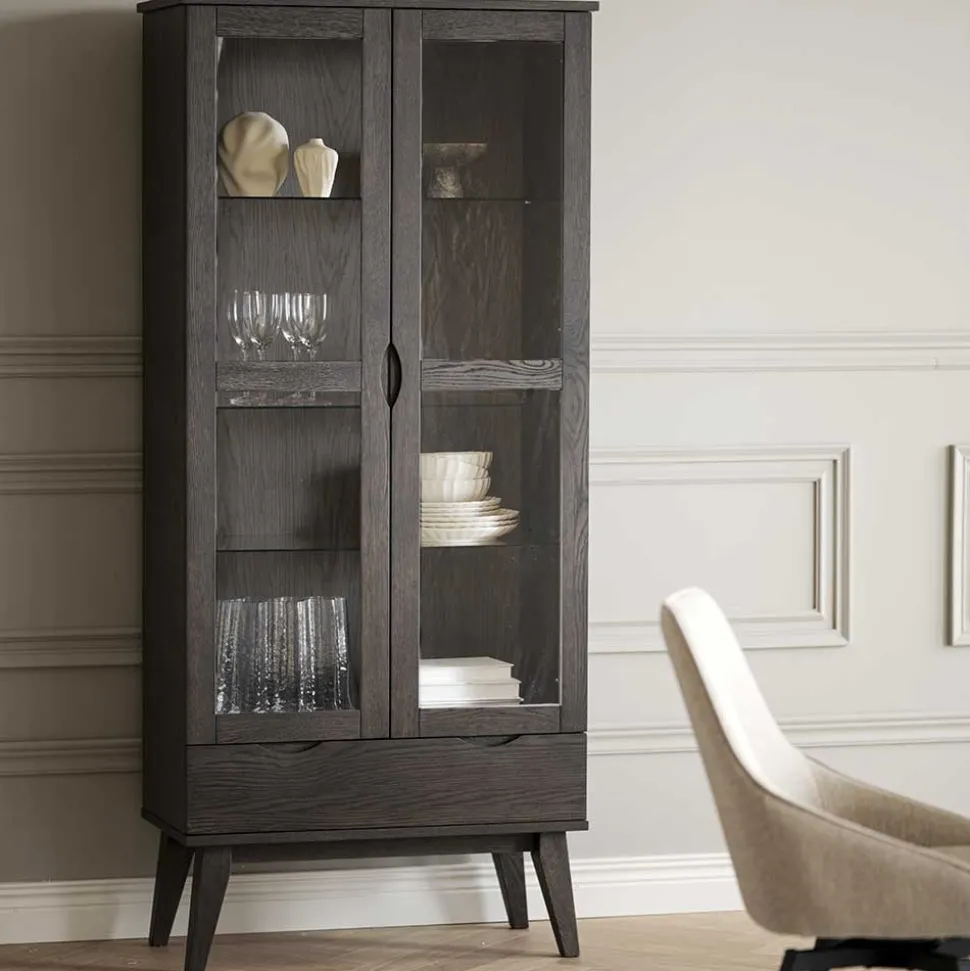 Dunkelbraune Vitrine Bull