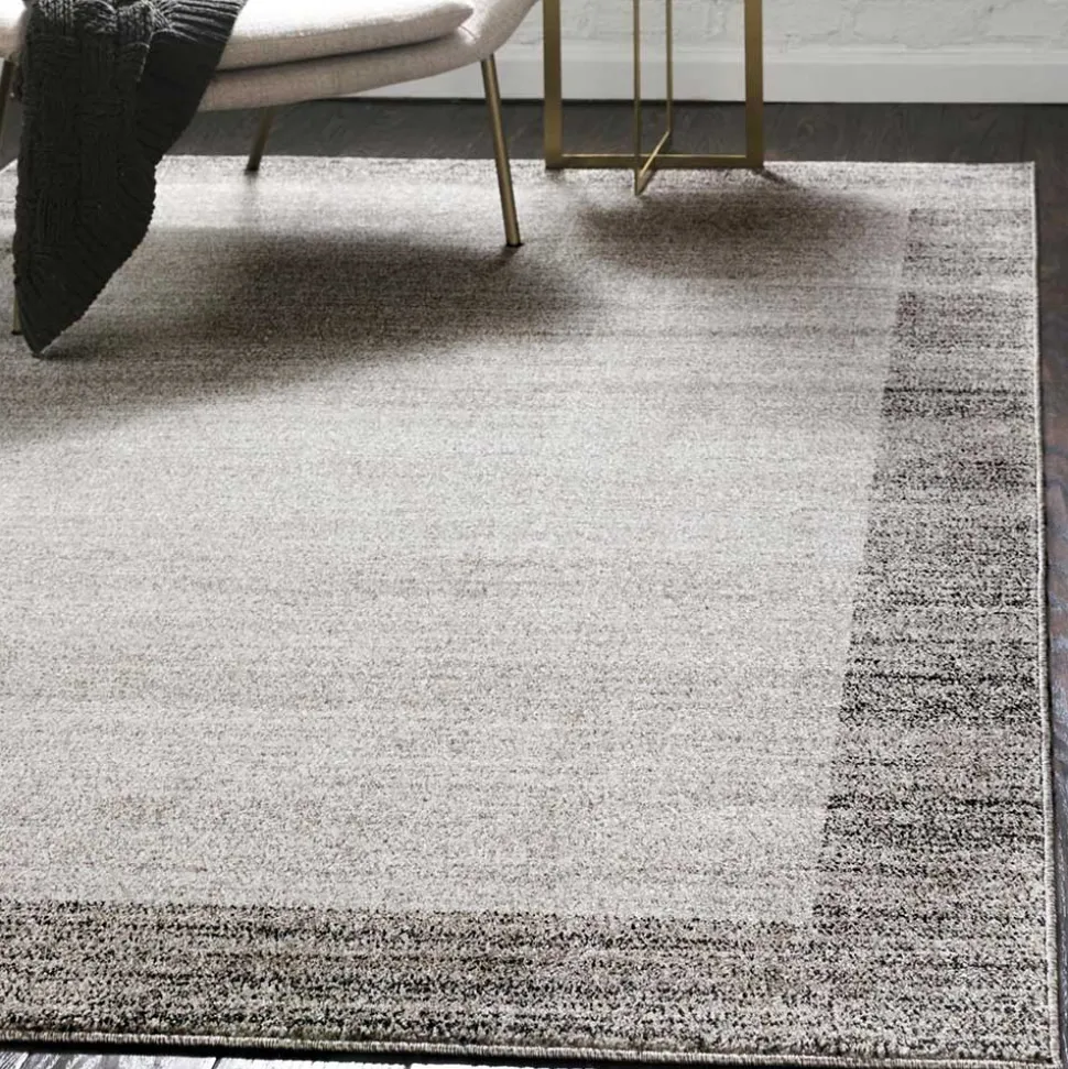 Grauer Kurzflor Teppich Grandios