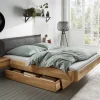 Holzbett mit Polsterkopfteil Pacurian