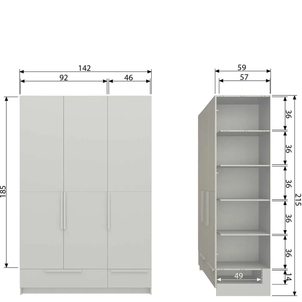 Kleiderschrank Holz Drovens