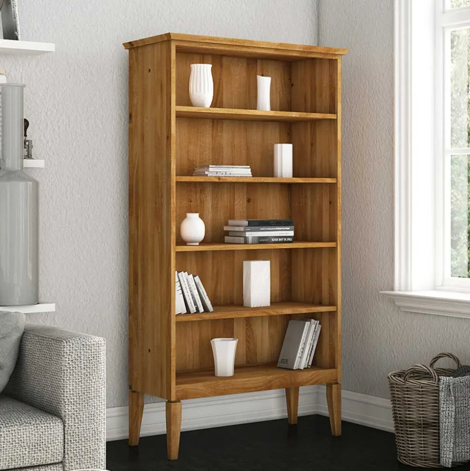 Massivholz Bücherregal Tyvoria