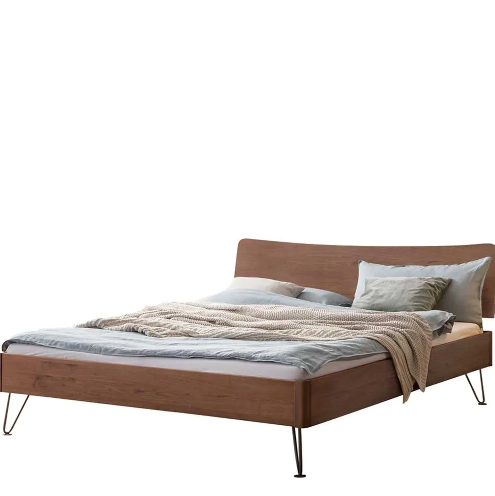 Nussbaum Massivholz Bett Stufanias