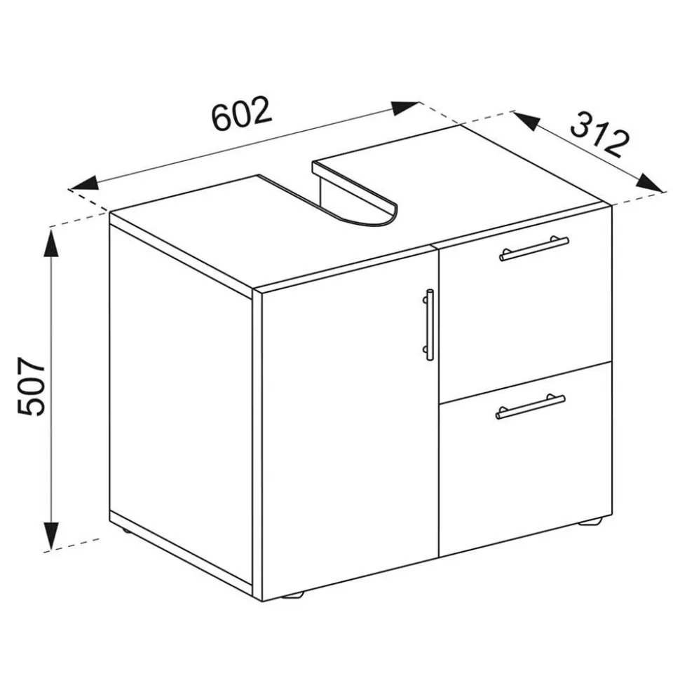 Schlichter Waschbecken Unterschrank Eli