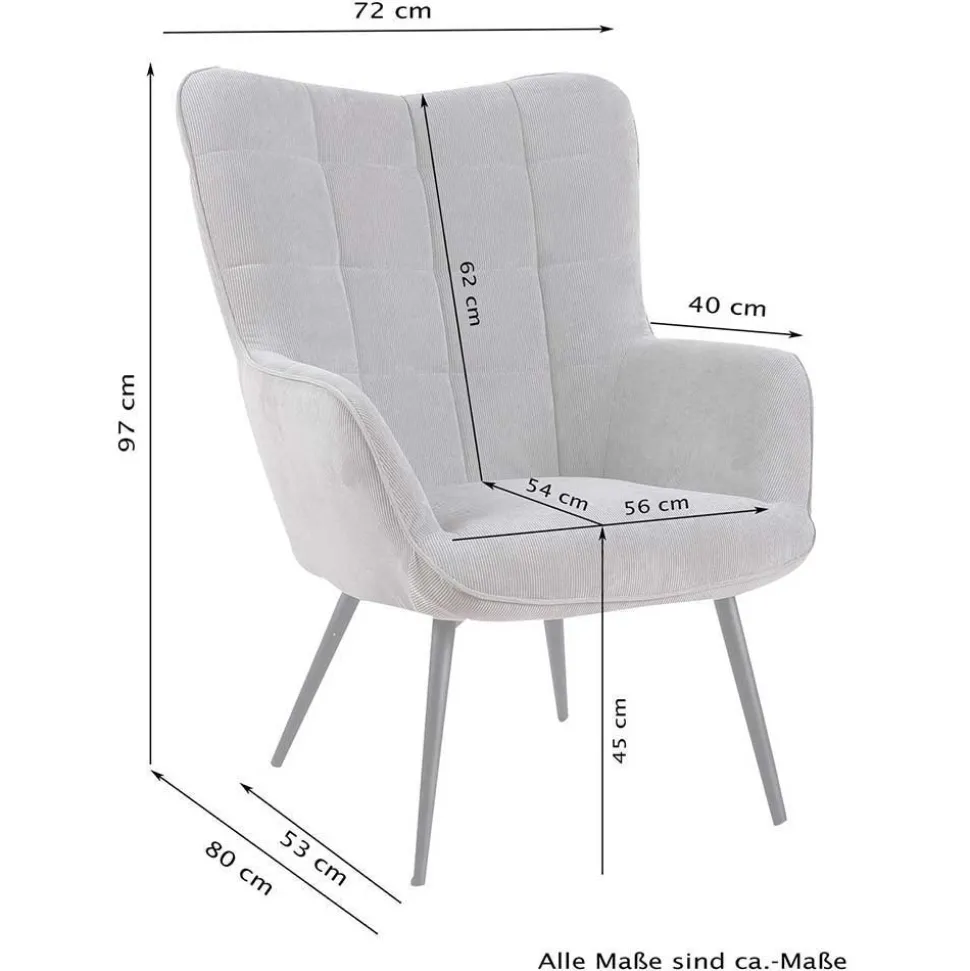Sessel Beige Stoff Nofre