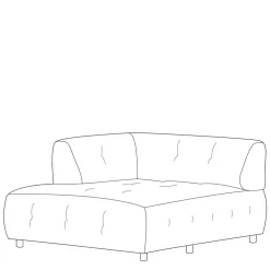 Sofa Element links hellgrau Ajama