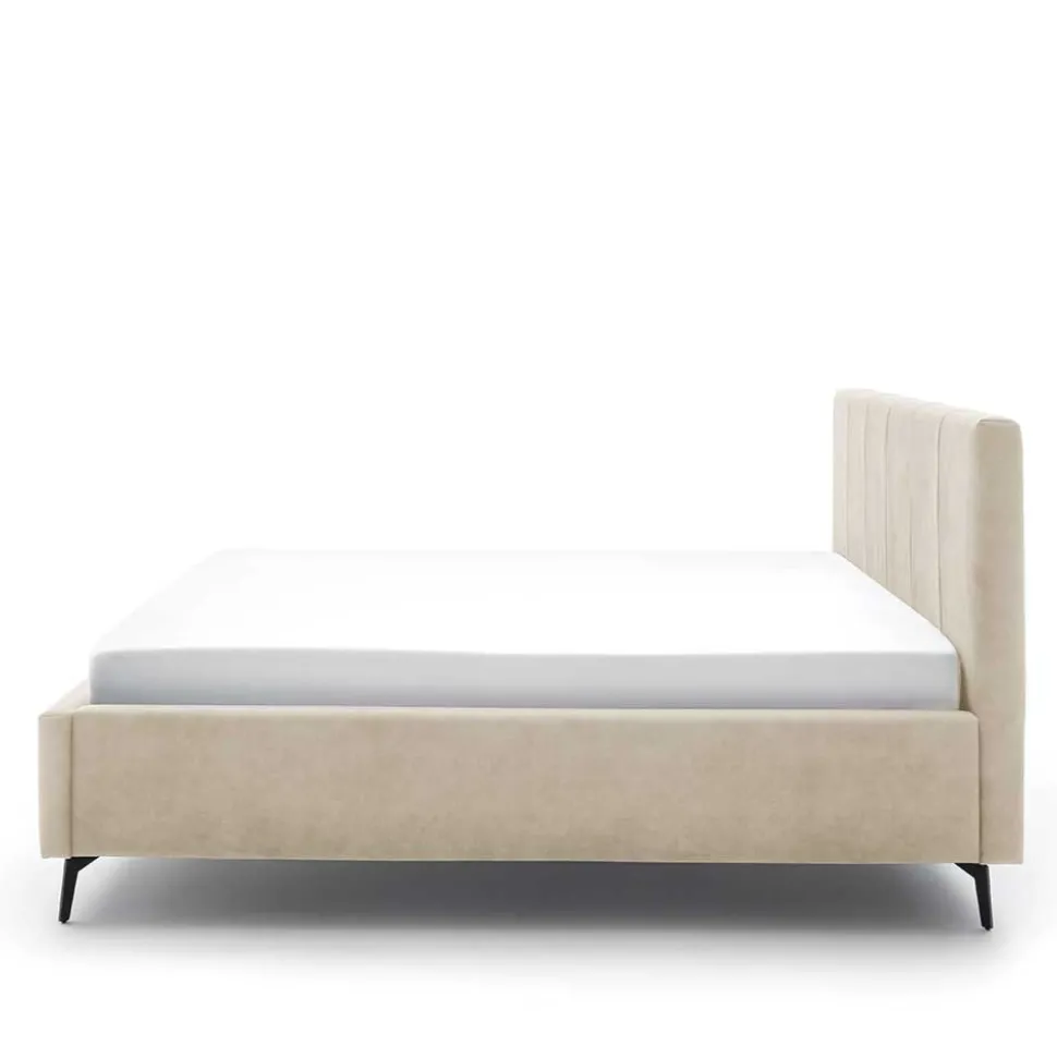 Velours Polsterbett Beige Sonna
