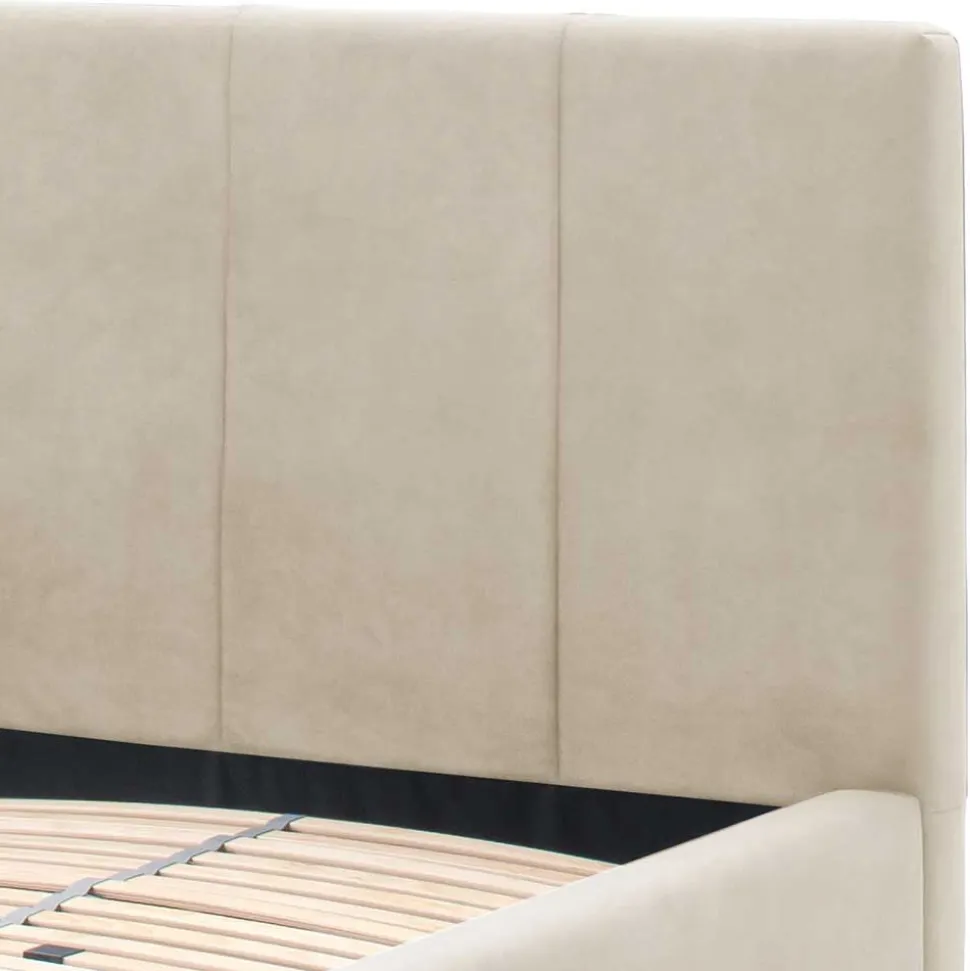 Velours Polsterbett Beige Sonna