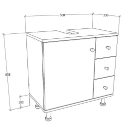 Weißer Waschbeckenschrank Osmin
