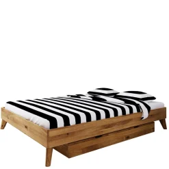 Wildeiche Einzelbett Vinial