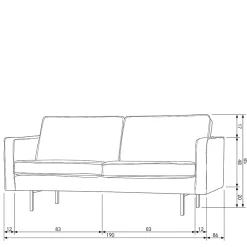 Zweisitzer Sofa Retrostil Catanias