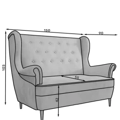 Zweisitzer Sofa Yestinas